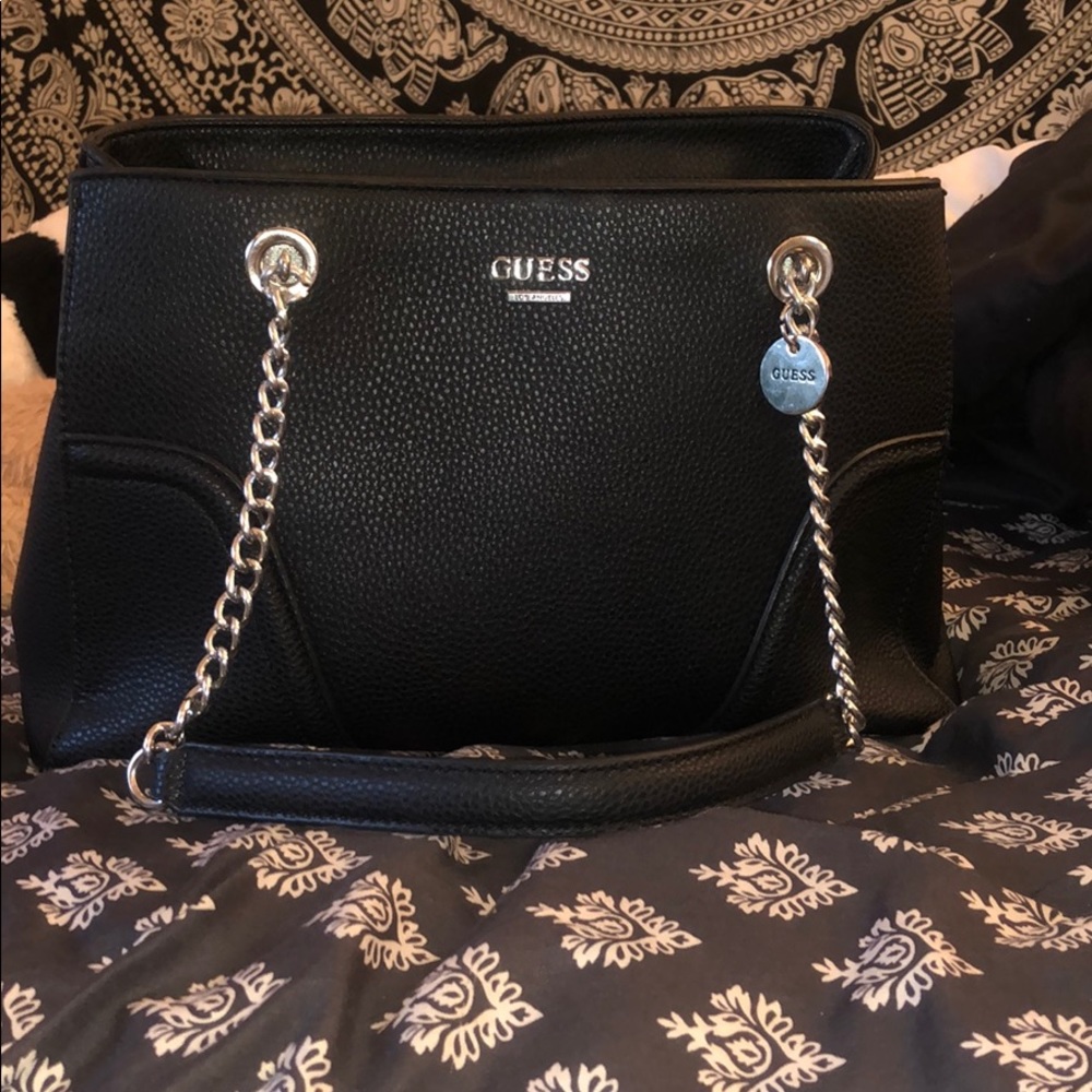 Guess black purse with chain strap